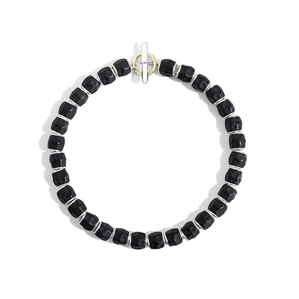 DoDo |  | KIT BRACCIALE GRANELLI IN ARGENTO E RESINA NERA | 784.jpg